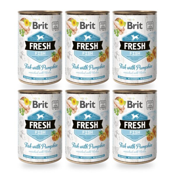 Brit Fresh Latas Pescado Y Calabaza 6×400 Gr (6 unidades)
