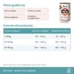 Guía de alimentación de el pack de latas Brit Fresh de ternera con calabaza para perros