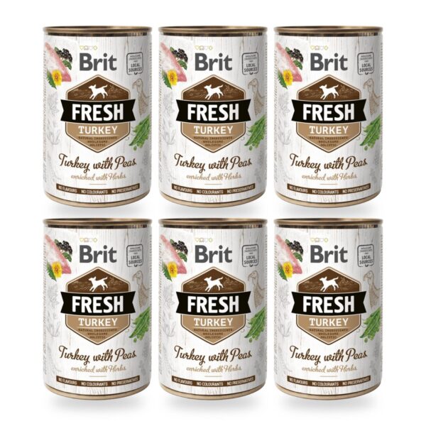 Brit Fresh Pavo Y Guisantes 6×400 Gr (6 unidades)