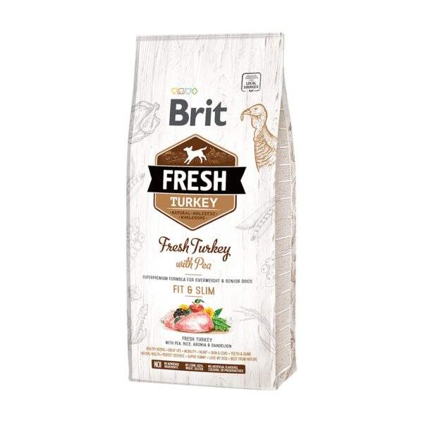 Saco de Brit Fresh Turkey with Pea Adult Fit & Slim con pavo fresco para perros con sobrepeso