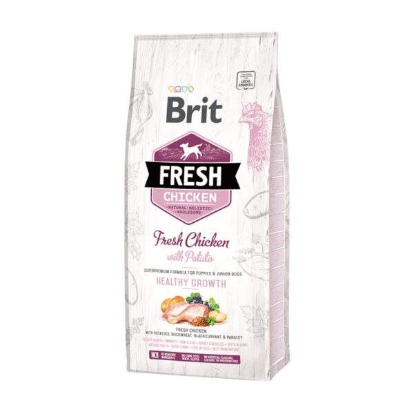 Saco de Brit Fresh Chicken with Potato Puppy Healthy Growth con pollo fresco para cachorros