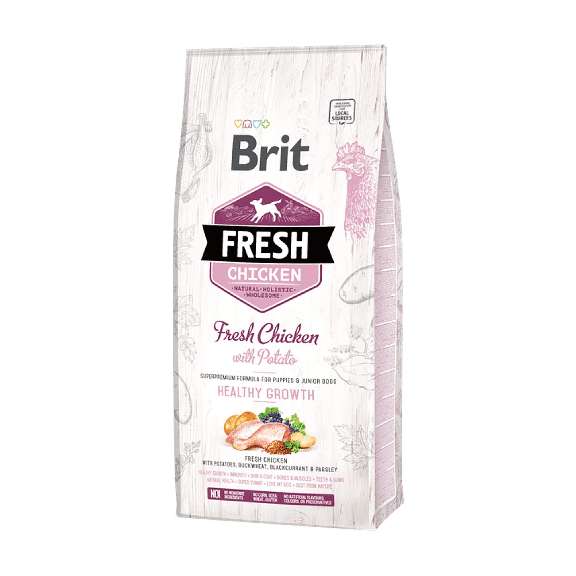 brit-fresh-puppy-healthy-growth-pollo-patata-1-producto Saco de Brit Fresh Chicken with Potato Puppy Healthy Growth con pollo fresco para cachorros