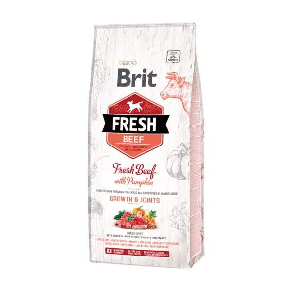 Saco de Brit Fresh Beef with Pumpkin Puppy Large con ternera fresca para cachorros de razas grandes