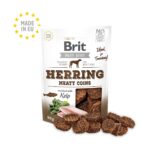 Bolsa de 80 g del snack Brit Jerky monedas de arenque para perros con monedas de carne seca
