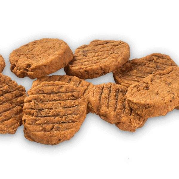 Ración diaria orientativa del snack Brit Jerky monedas de pavo según el peso del perro
