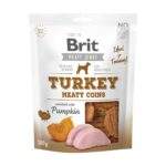 Beneficios del snack Brit Jerky de pavo: 85 % de carne, con calabaza y sin cereales ni azúcar