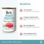 Beneficios de el pack de latas Brit Mono Protein de atún y boniato para perros