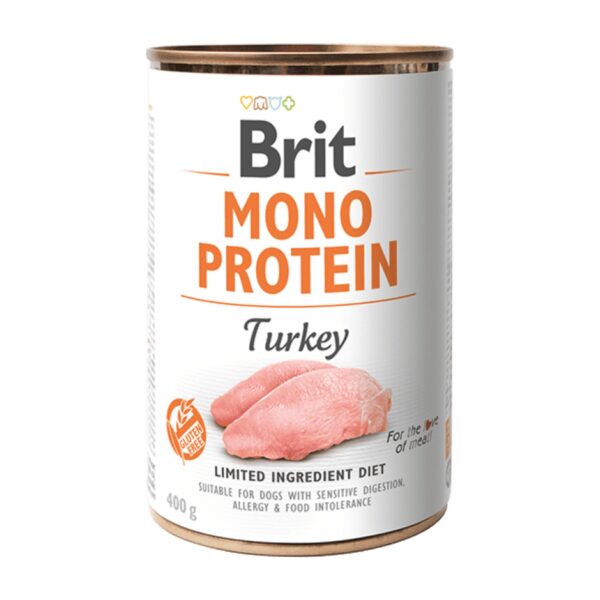 Brit Mono Protein Latas De Pavo Y Arroz Para Perros Pack Ahorro 6×400 Gr