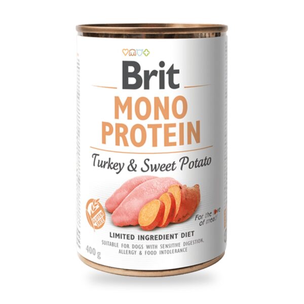 Brit Mono Protein Latas De Pavo Y Batata Para Perros Pack Ahorro 6×400 Gr - unidad