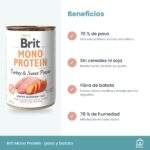 Beneficios de el pack de latas Brit Mono Protein de pavo y batata para perros