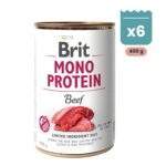 Pack de latas Brit Mono Protein de ternera para perros, 400 g