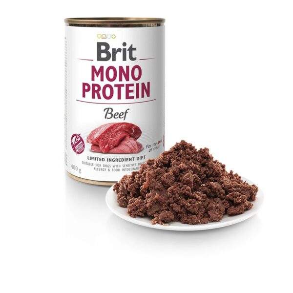 Guía de alimentación de las latas Brit Mono Protein de ternera por tamaño