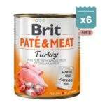 Pack de latas de paté Brit de pavo para perros, 400 g