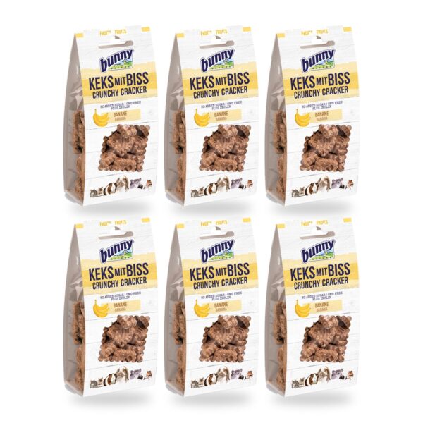 Bunny Nature Crunchy Cracker Plátano Galletas para Conejos y Roedores Pack 6×50 g (6 unidades)