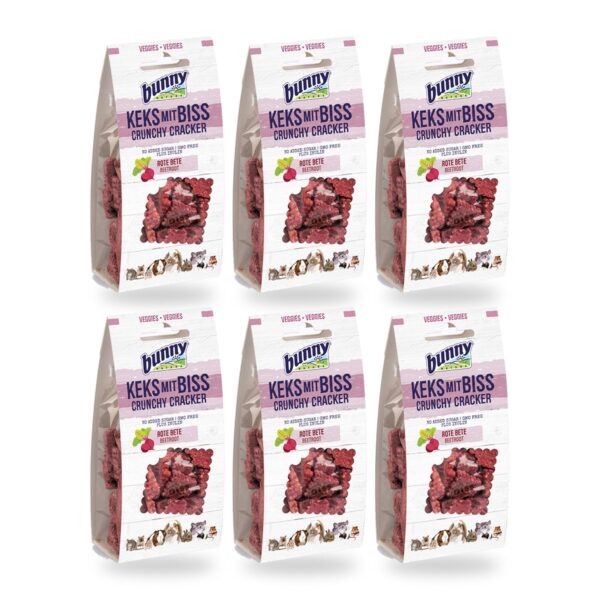 Bunny Nature Crunchy Cracker Remolacha Galletas para Conejos y Roedores Pack 6×50 g (6 unidades)