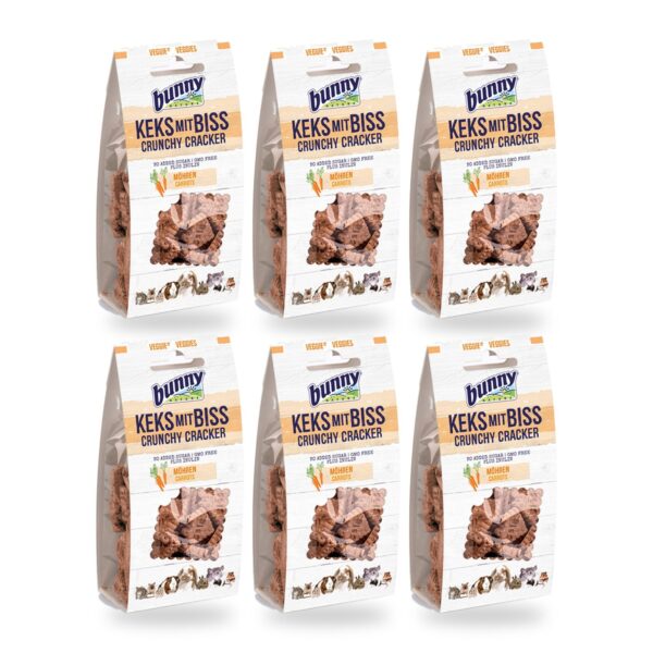Bunny Nature Crunchy Cracker Zanahoria Galletas para Conejos y Roedores Pack 6×50 g (6 unidades)