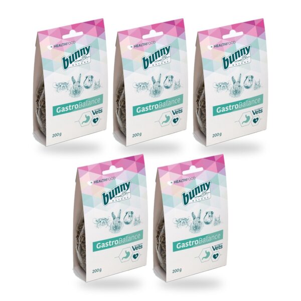 Bunny Nature Health GastroBalance Complemento Digestivo para Conejos y Roedores Pack 5×200 g (5 unidades)