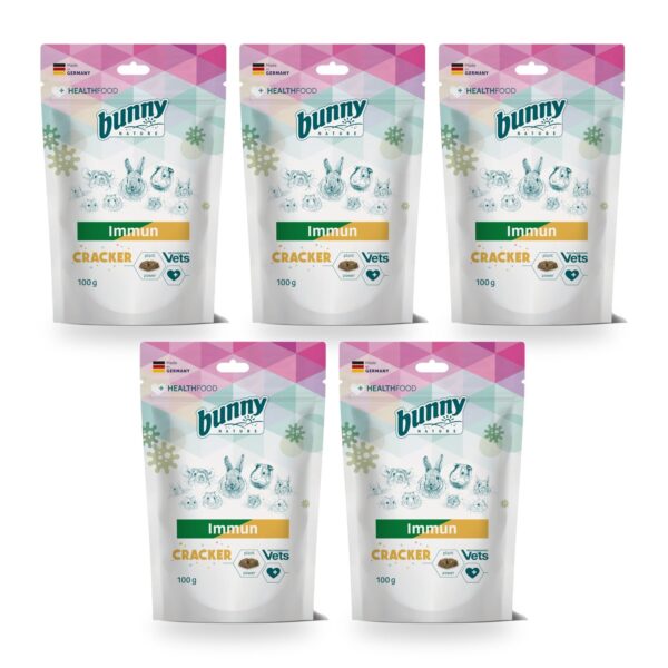 Bunny Nature Health Immun Cracker Galletas para las Defensas de Conejos y Roedores Pack 5×100 g (5 unidades)