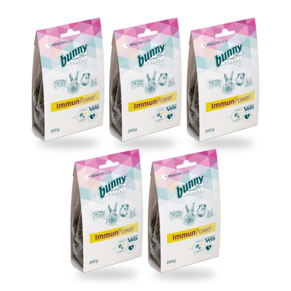 Bunny Nature Health ImmunPower Complemento Defensas para Conejos y Roedores Pack 5×200 g (5 unidades)
