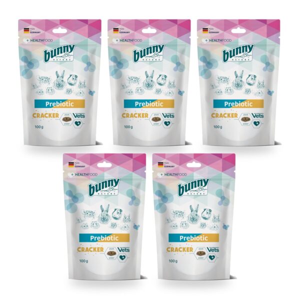 Bunny Nature Health Prebiotic Cracker Galletas Prebióticas para Conejos y Roedores Pack 5×100 g (5 unidades)