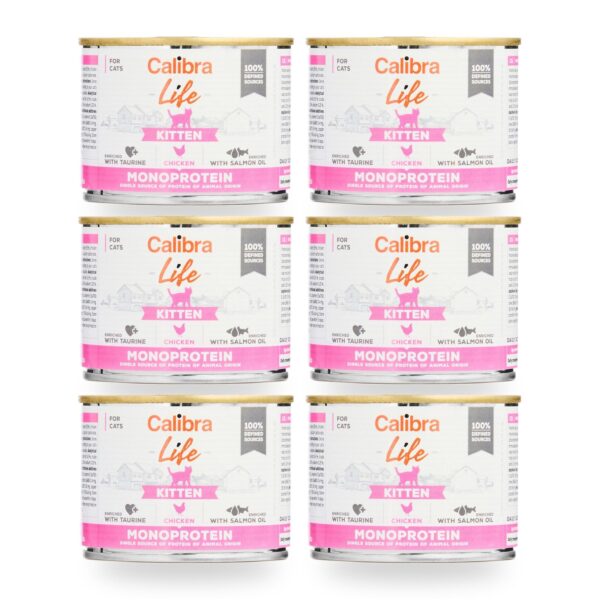 Calibra Cat Life Kitten Pollo para Gatitos en Lata Pack 6×200 g