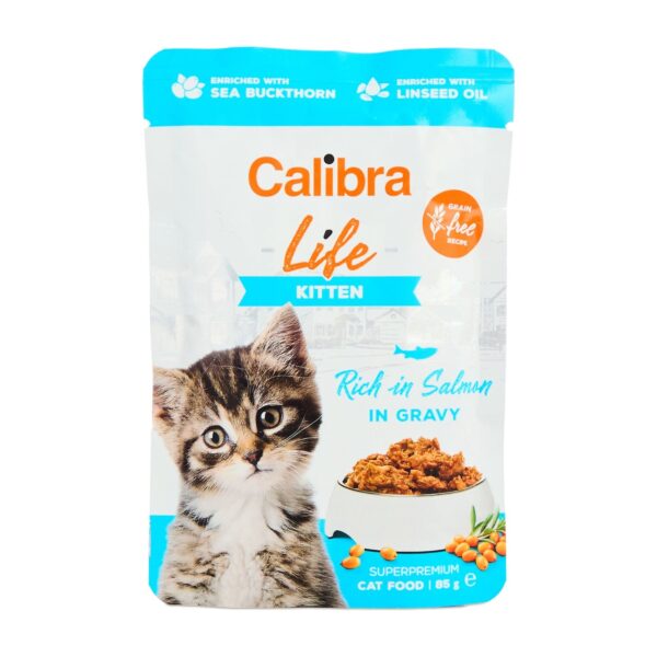 Calibra Cat Life Kitten Salmón en Salsa para Gatitos Pack 28×85 g