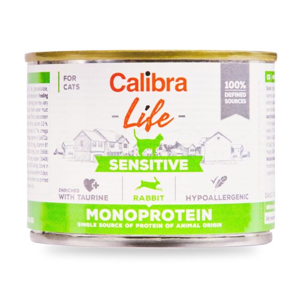 Calibra Cat Life Sensitive Conejo para Gatos en Lata Pack 6×200 g - unidad