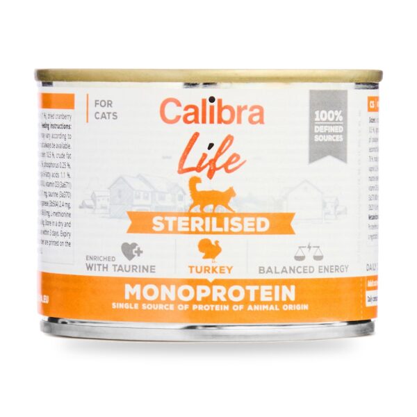 Calibra Cat Life Sterilised Pavo para Gatos en Lata Pack 6×200 g - unidad