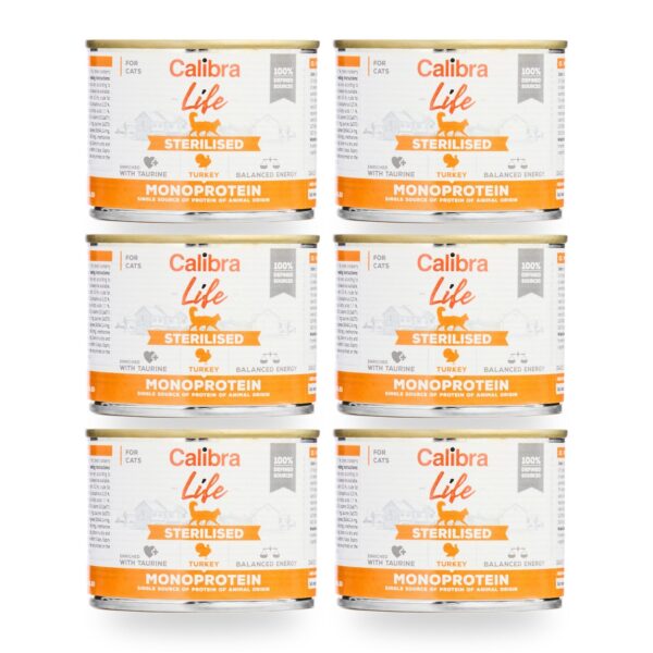 Calibra Cat Life Sterilised Pavo para Gatos en Lata Pack 6×200 g