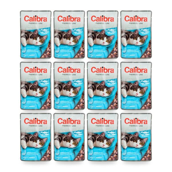 Calibra Cat Premium Adult Trucha y Salmón en Salsa para Gatos Pack 12×100 g