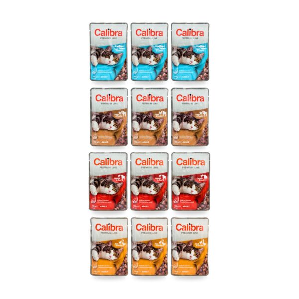 Contenido del pack Calibra Cat Premium Adult Multipack Sobres en Salsa para Gatos 12x100 g