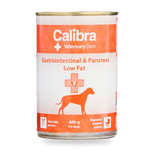 Calibra Dieta Veterinaria Gastrointestinal Low Fat para Perros en Lata Pack 6×400 g - unidad