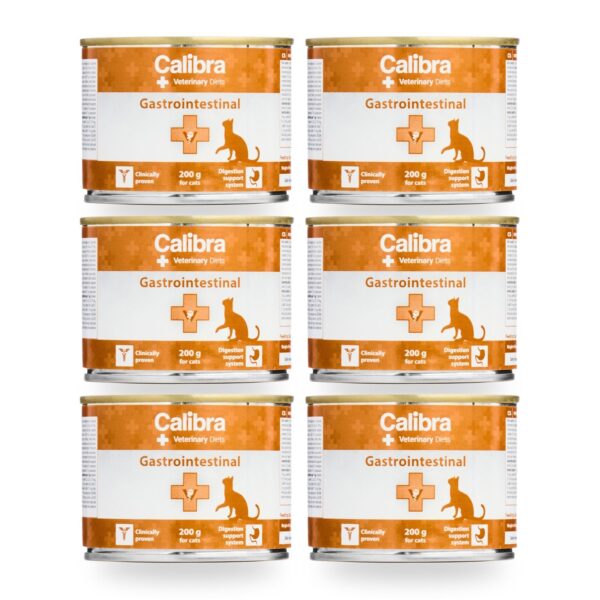 Calibra Dieta Veterinaria Gastrointestinal para Gatos en Lata Pack 6×200 g
