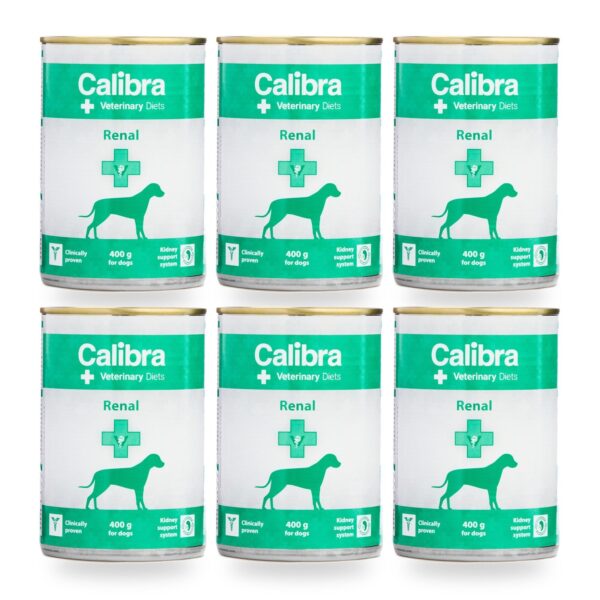 Calibra Dieta Veterinaria Renal para Perros en Lata Pack 6×400 g