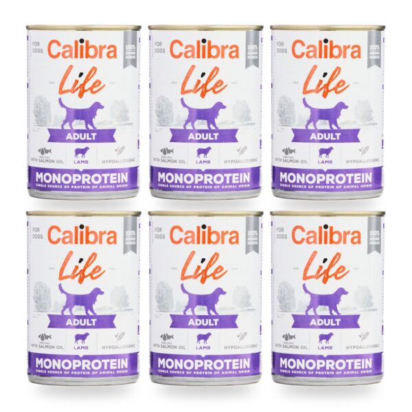Calibra Dog Life Adult Cordero para Perros en Lata Pack 6×400 g