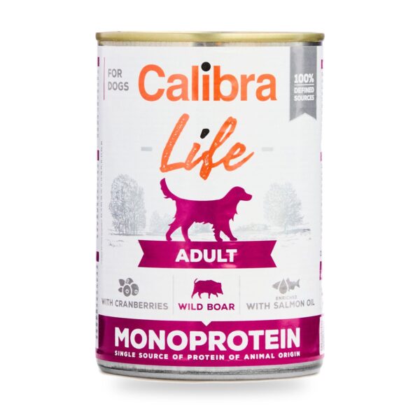 Calibra Dog Life Adult Jabalí con Arándanos para Perros en Lata Pack 6×400 g - unidad