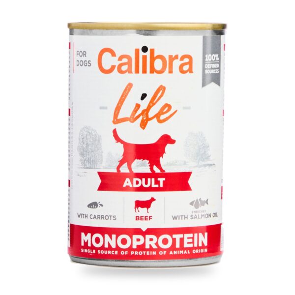 Calibra Dog Life Adult Ternera con Zanahorias para Perros en Lata Pack 6×400 g - unidad