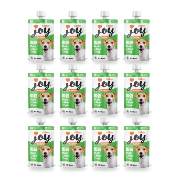 Calibra Joy Yummy Pato y Ternera Pasta para Lamer para Perros Pack 12×100 g (12 unidades)