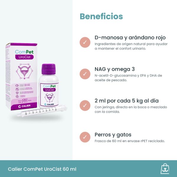 Calier ComPet UroCist Complemento Urinario Perros y Gatos 60 Ml, beneficios de un vistazo