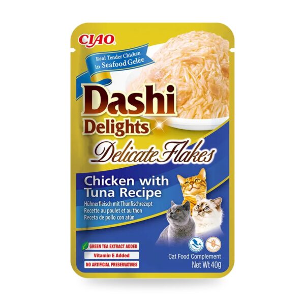 Churu Dashi Delights Flakes Pollo Con Atún En Caldo Para Gatos Pack 12×40 g - unidad