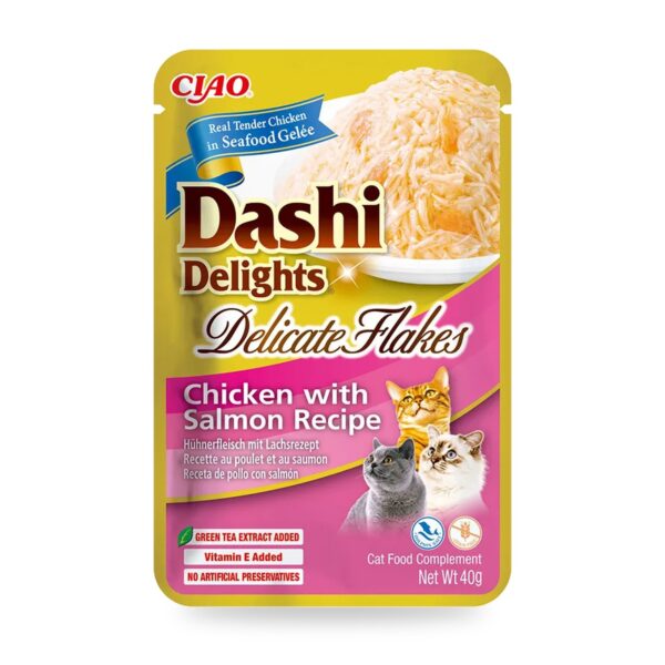 Churu Dashi Delights Flakes Pollo Con Salmón Para Gatos Pack 12×40 g - unidad