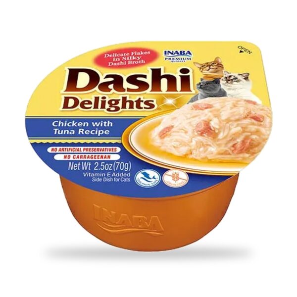 Churu Dashi Delights Pollo Con Atún En Caldo Dashi Para Gatos Pack 6×70 g - unidad