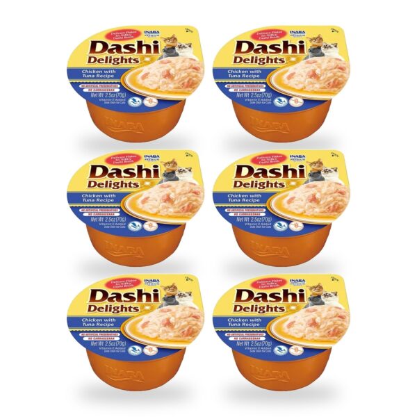 Churu Dashi Delights Pollo Con Atún En Caldo Dashi Para Gatos Pack 6×70 g