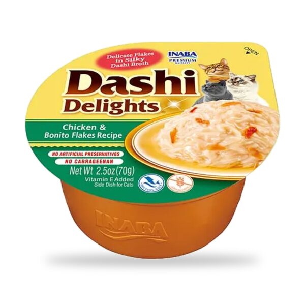 Churu Dashi Delights Pollo Con Copos De Bonito Para Gatos Pack 6×70 g - unidad