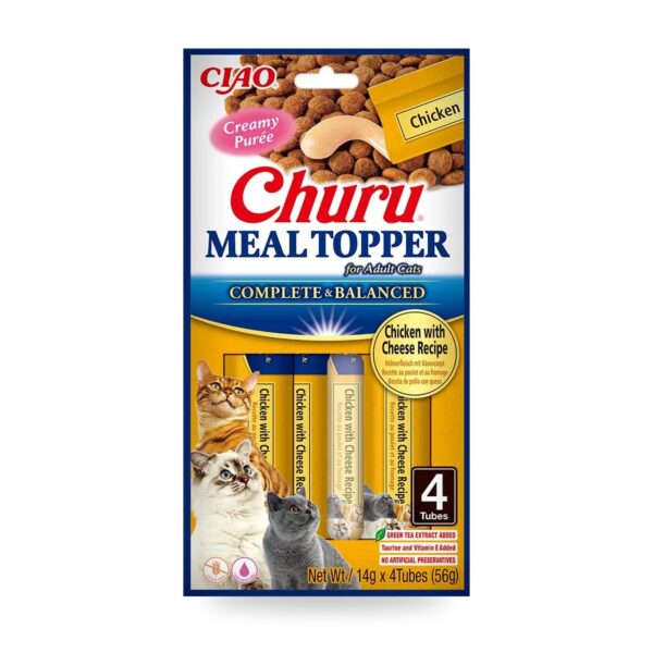 Churu Meal Topper Pollo Con Queso Para Gatos Pack 12×4 Tubos - unidad