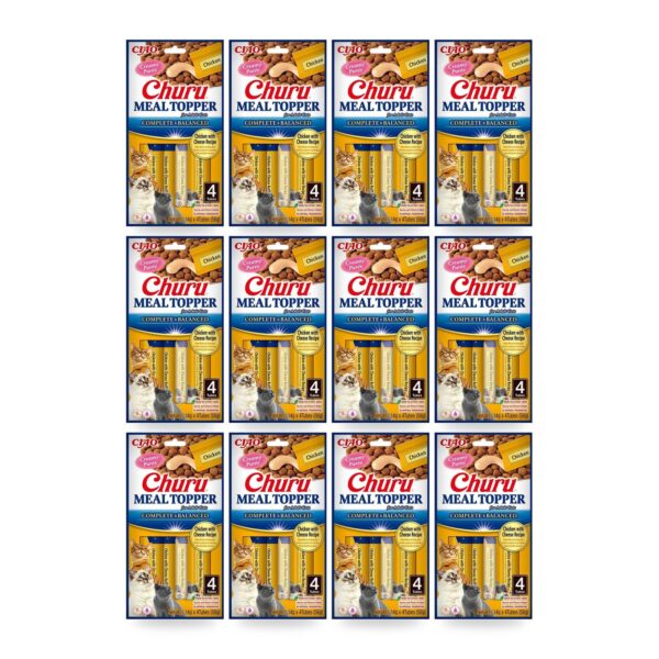 Churu Meal Topper Pollo Con Queso Para Gatos Pack 12×4 Tubos