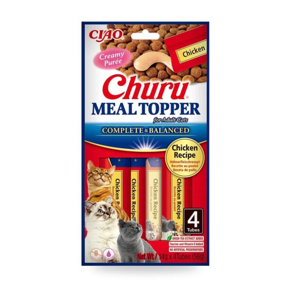 Churu Meal Topper Pollo Topping Completo Para Gatos Pack 12×4 Tubos - unidad