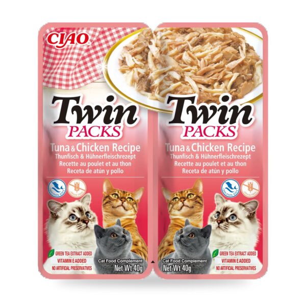 Churu Twin Packs Atún Con Pollo En Caldo Para Gatos Pack 12×2 Sobres - unidad
