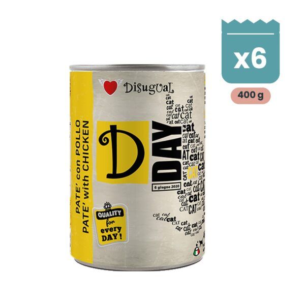 Lata de 400 g de D-Day de pollo para gatos adultos de Disugual