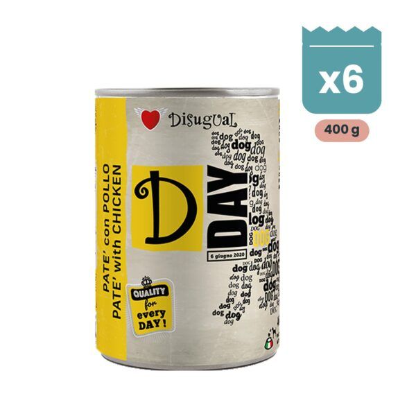 Lata de 400 g de D-Day de pollo para perros adultos de Disugual